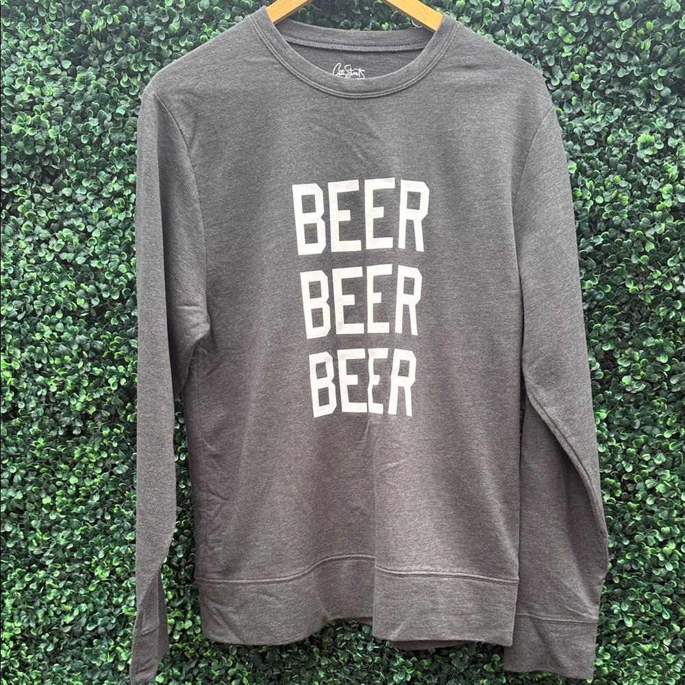 City Streets Dark Gray Beer Graphic Men's Crewneck Sweater
